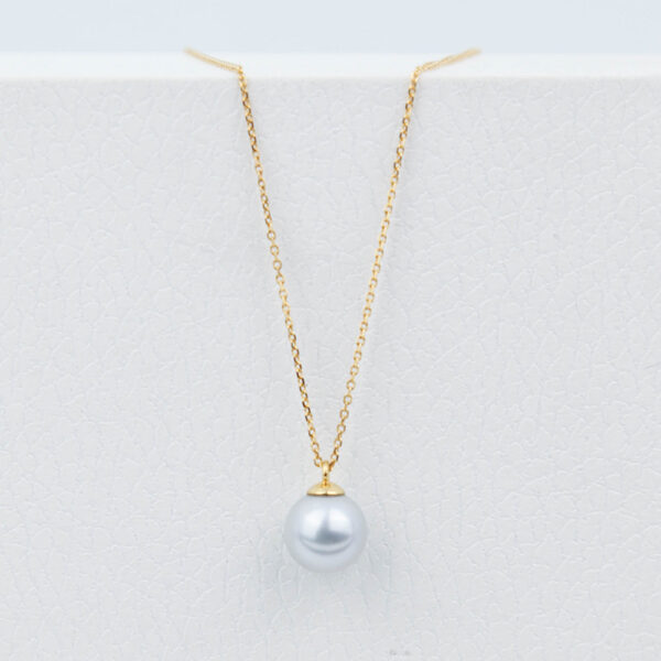 Chris April custom solid gold 18k 14k 9k seawater akoya pearl pendant choker necklaces - Image 4