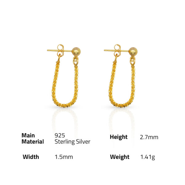 Chris April in stock fine jewelry gold plated 925 sterling silver twinkling chain earring for women - Image 6