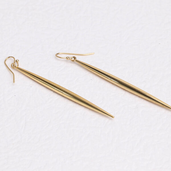 Chris April 316L stainless steel PVD plated gold drop earrings - Image 3