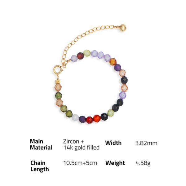 Chris April fine jewelry trendy 14k gold filled colorful candy zircon beads chain bracelet for kids - Image 6