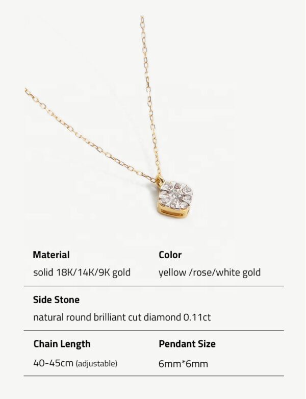 Chris April wholesale solid gold natural diamond round brilliant cut bicolor rhombus jewelry pendant necklace - Image 6