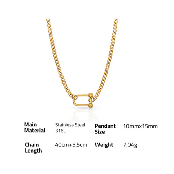 Chris April in stock pvd gold plated 316L stainless steel Minimalist beads U shape Side pendant necklaces - Image 6