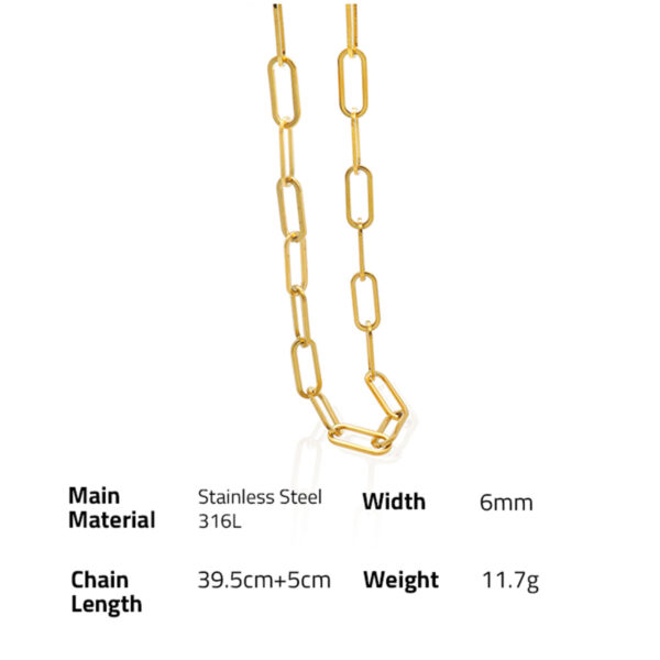 Chris April fashion 18k gold plated stainless steel link chain choker necklace for women - Image 6