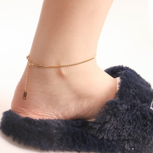 Chris April fashion jewelry PVD gold plated 316L stainless steel ankle chain foot jewelry anklet - Image 4