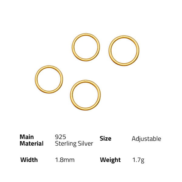 Chris April in stock 925 sterling silver gold plated custom vermeil matte thin  stacking knuckle ring sets - Image 6