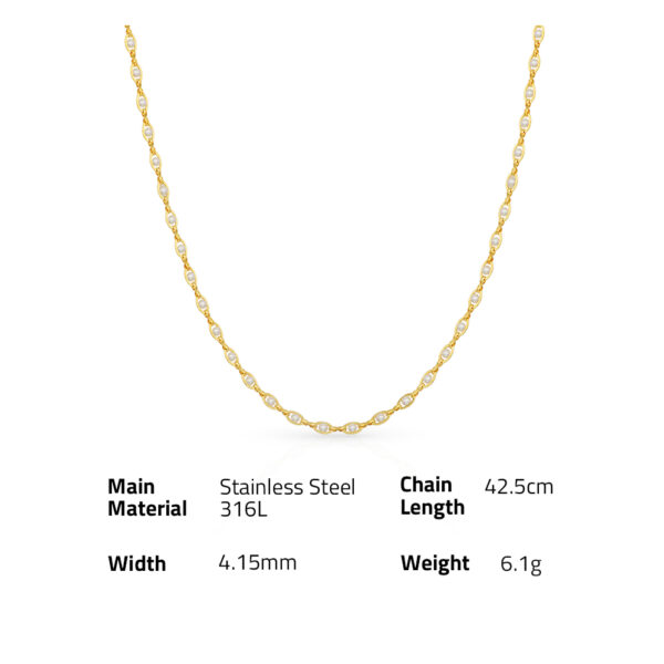 Chris April 316L Stainless steel 18k PVD plated minimalist pearls chain choker necklace - Image 6