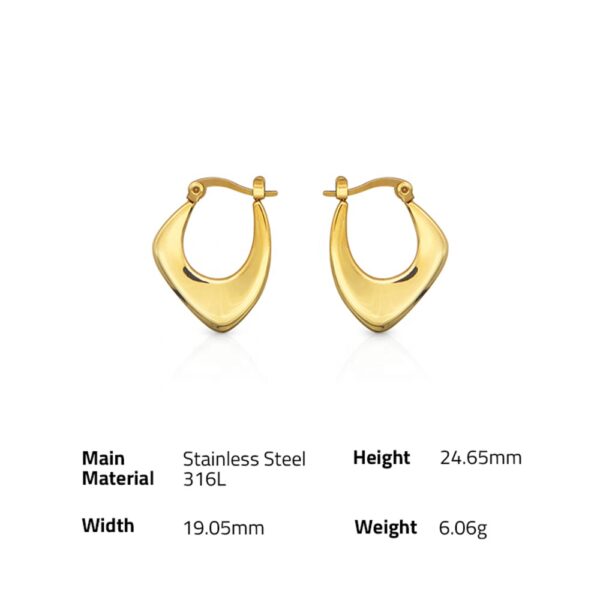 Chris April Stylish jewelry 316L stainless steel pvd gold plated non-tarnish geometric hoop earrings - Image 6