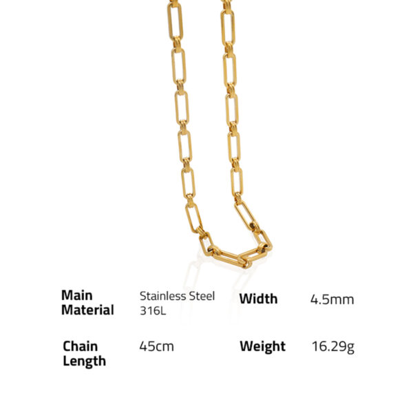 Chris April fashion 18k gold plated 316L stainless steel link chain necklace for women - Image 6