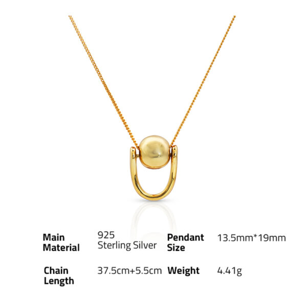 Chris April in stock Gold plated 925 sterling silver simple design Geometric shape pendant necklaces - Image 6