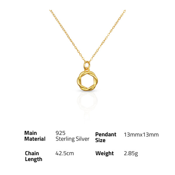 Chris April new jewelry 925 sterling silver 18K gold plated wreath design winding circle pendant necklaces - Image 6