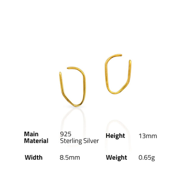 Chris April In Stock Unique Gold Plated sterling silver Ear Cuff Earrings - Image 6