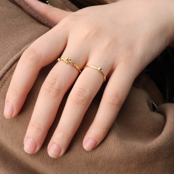 Chris April in stock 925 sterling silver gold plated Minimalist custom vermile thin knuckle ring - Image 4