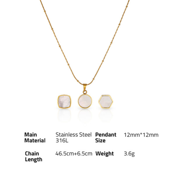 Chris April Retro personality PVD gold plated 316L Stainless Steel different shape shell pendant Necklace - Image 6