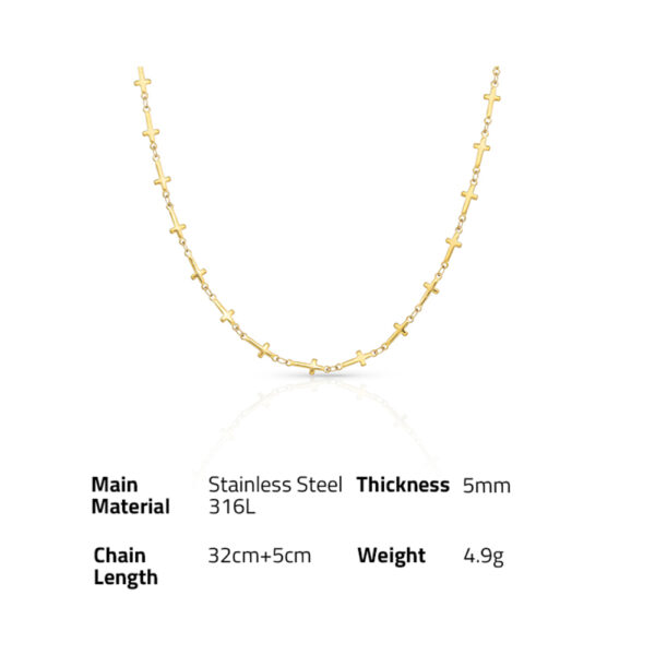 Chris April New arrivals trendy PVD gold plated 316L stainless steel luxury Stacking cross necklace for women - Image 6