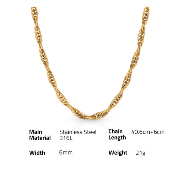 Chris April trendy 316L stainless steel PVD 18K gold plated Geometry Big circle chain necklace for women - Image 6