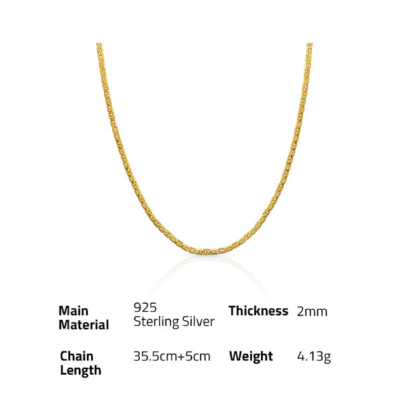 Chris April in stock 925 Pure Sterling Silver  Vintage Simple Design Chain Necklace - Image 6