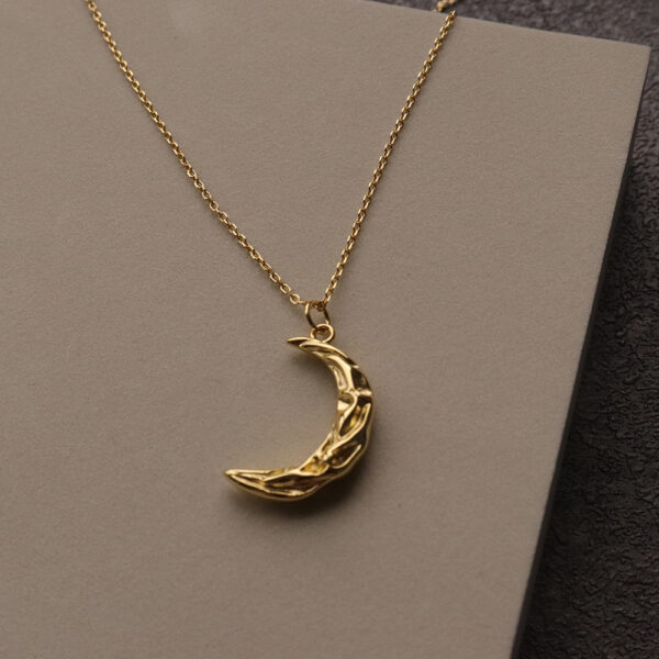 Chris April 925 Sterling silver gold plated 18K gold plated moon pendant necklaces - Image 3