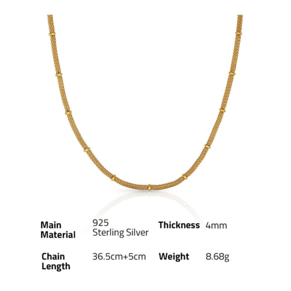 Chris April in stock pvd gold plated 316L Stainless steel Minimalist vintage net satellite chain necklace for women - Image 6