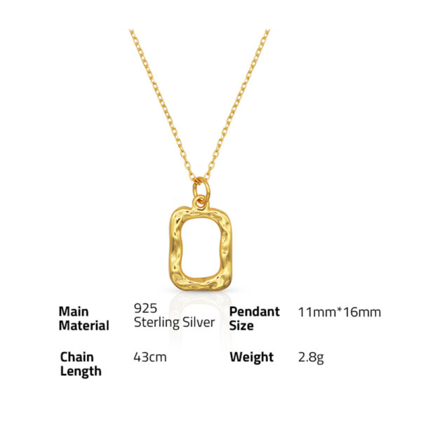 Chris April wholesale 925 sterling silver simple gold plated personalized hammered bumpy pendant necklace - Image 6