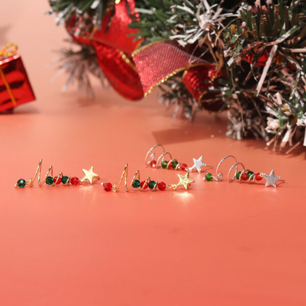 Chris April  in stock 925 sterling silver colorful christmas tree crystal zircon bead earring - Image 5