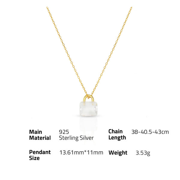 Chris April fine jewelry 18k gold plated 925 sterling silver charm handbag crystal pendant necklace - Image 6