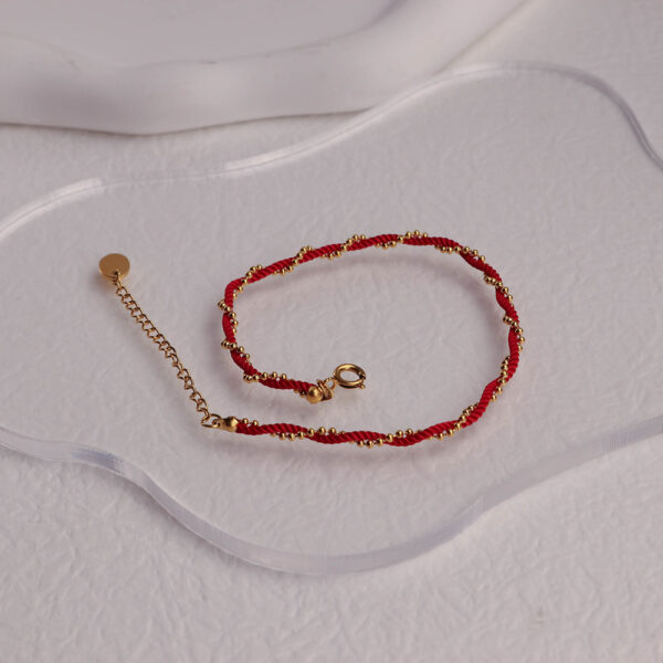 Chris April  316L stainless steel 18k PVD gold plated beads twist chain double-layer anklet and bracelet - Image 3