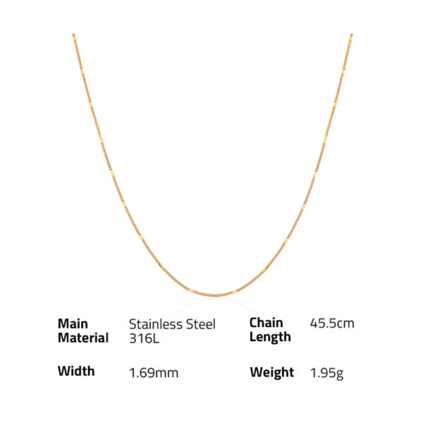 Chris April316l stainless steel PVD plated minimalist paillette curb chain choker necklace - Image 6