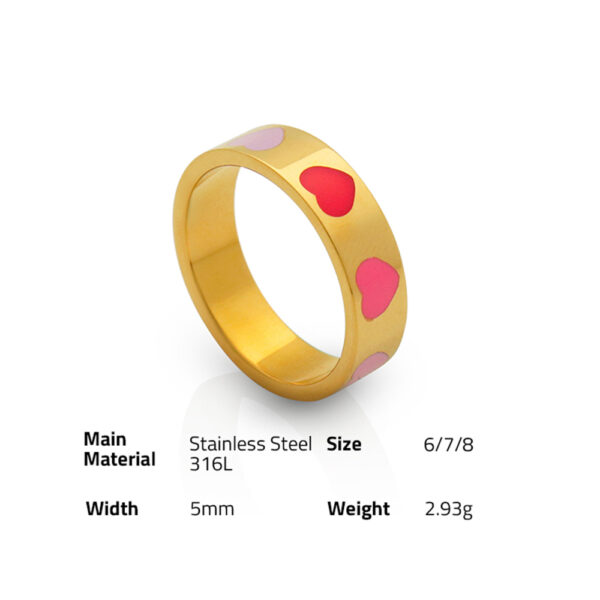 Chris April in stock fashion jewelry PVD gold plated 316L stainless steel minimalist cute color enamels finger ring for women - Image 6