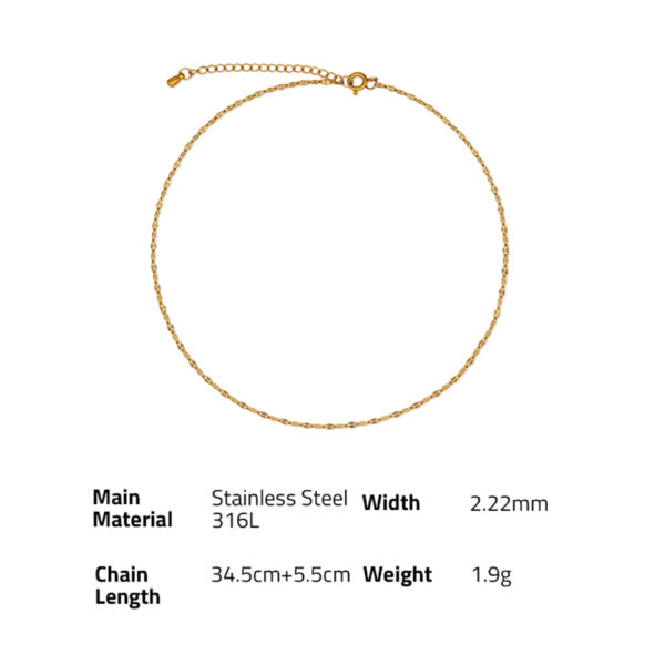 Chris April fashion jewelry water-proof PVD gold plated 316L Stainless Steel lazy choker chain Necklace - Image 6