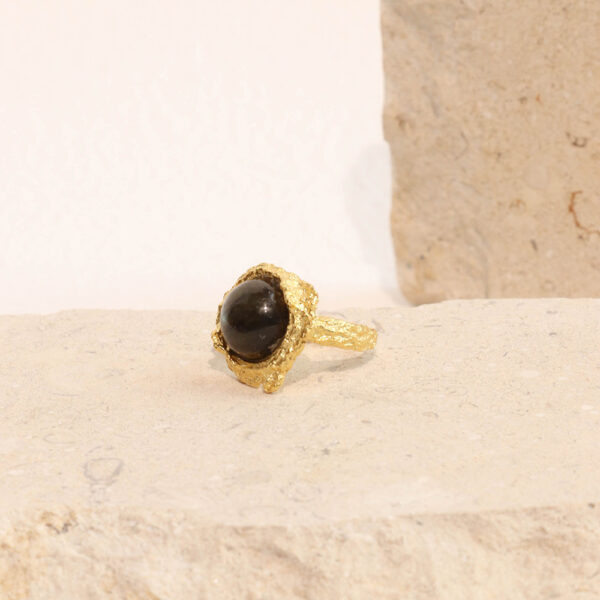 Chris April 925 silver 18k gold plated clear quartz natural stone raw gemstone labradorite jewelry rings - Image 3