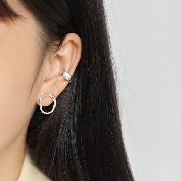 Chris April fashion In Stock 925 sterling silver 18k Gold Plated no piercing ear cuffs earring - Image 5