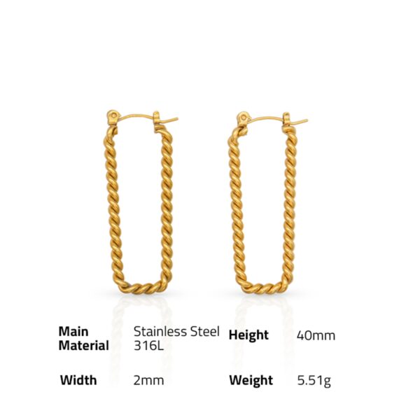 Chris April in stock Fashion Jewelry 316L stainless steel PVD gold plated Western style Hoop earrings - Image 6