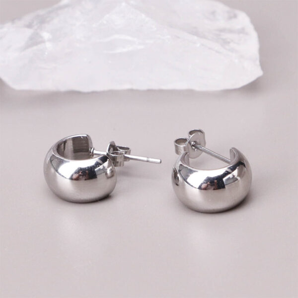 Chris April 316L stainless steel PVD plated mini c shape hoops earrings - Image 6