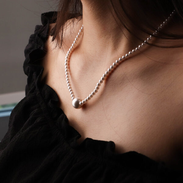 Chris April in stock 925 sterling silver gold plated shell imitation pearls pendant charm choker necklaces - Image 5