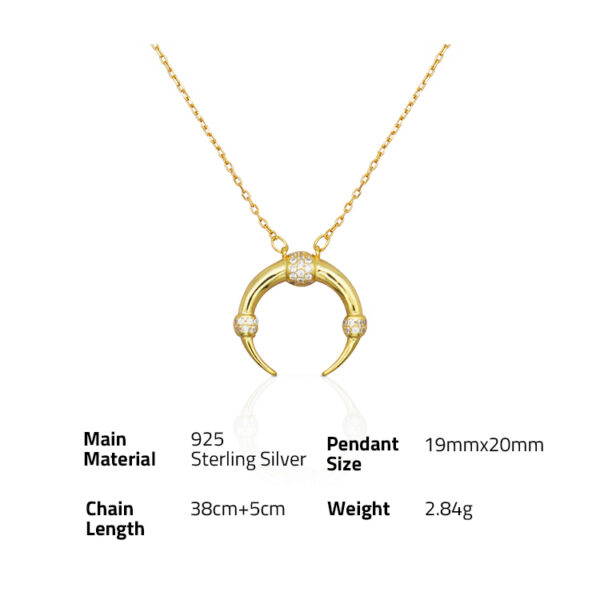 Chris April Latest design 925 sterling silver gold plated moon pendant necklaces for women and girls - Image 6