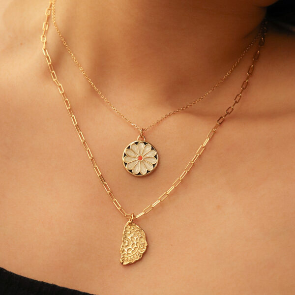 Chris April pure silver gold plated chic enamel daisy necklaces - Image 5