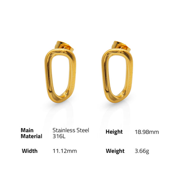 Chris April fashion jewellery 316L stainless steel pvd gold plated non-tarnish Twist hoop earrings - Image 6