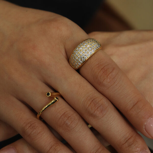 Chris April in stock  925 silver 18k gold plated zircon cz paved big chunky rings - Image 4