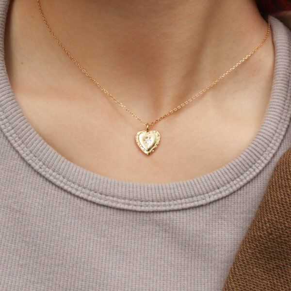 Chris April fine jewelry 925 Sterling silver gold plated Minimalist heart shape zircon star pendant necklaces - Image 3