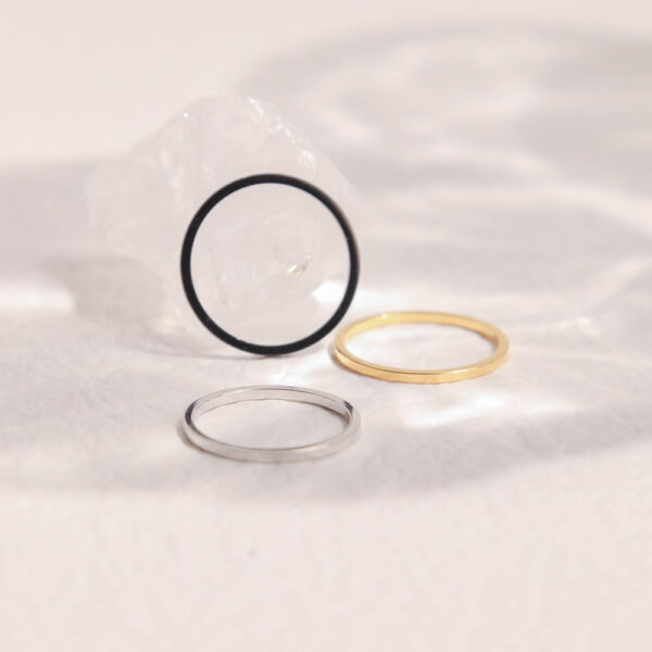 Chris April trendy IN STOCK 925 sterling silver gold plated luxury fashion Thin line rings - Image 3