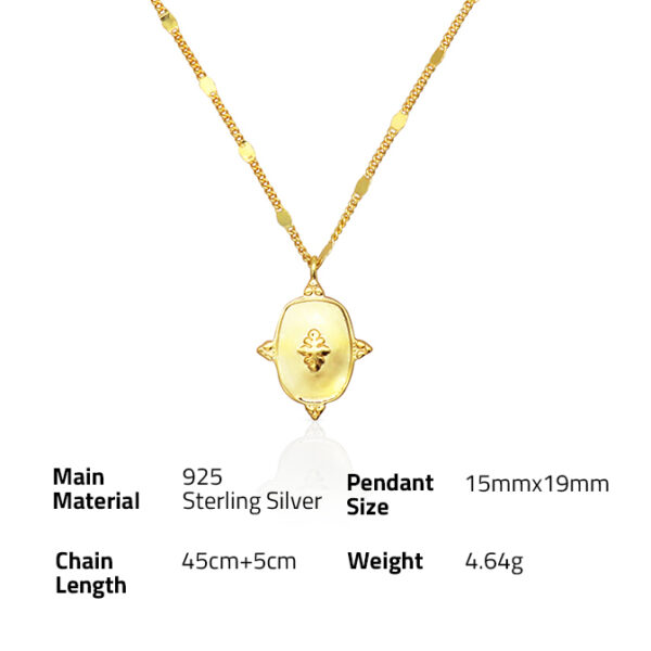 Chris April 925 sterling silver gold plated 18k pendant necklace for women - Image 6