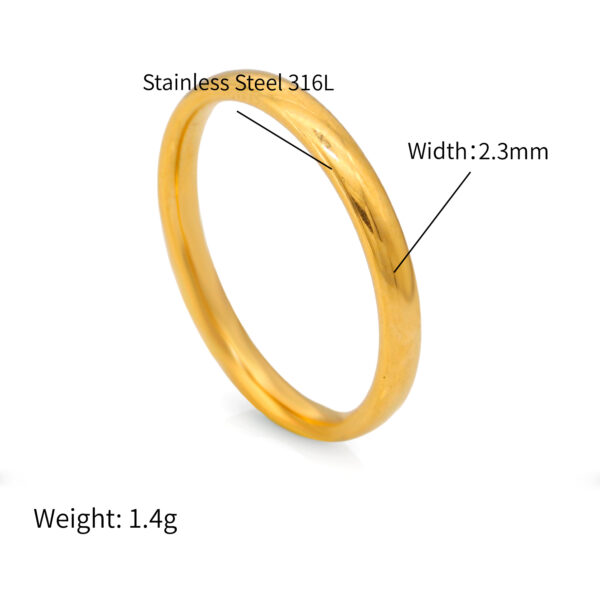 Chris April 316L stainless steel jewelry gold plated stainless steel rings silver minimalistic ring - Image 6