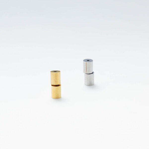 Chris April 316L stainless steel cylinder smooth metal bullet head earring back stud hoop earrings - Image 4