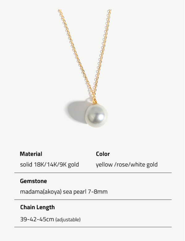 Chris April custom solid gold 18k 14k 9k seawater akoya pearl pendant choker necklaces - Image 6