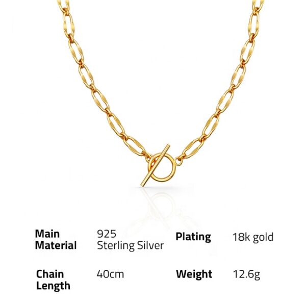 Chris April 925 sterling silver gold plated chunky OT chain layered essential necklace - Image 6