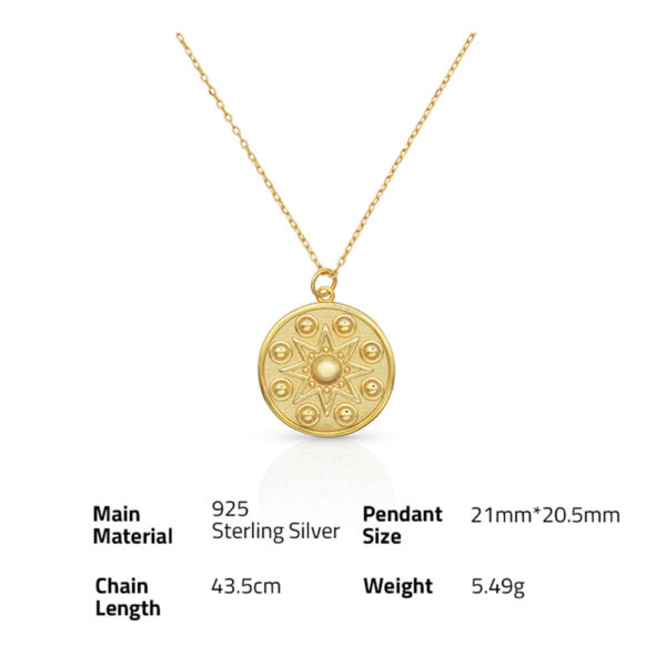 Chris April 925 sterling silver gold plated 18k gold plated Best Design Geometry Star pattern Jewelry Necklace - Image 6