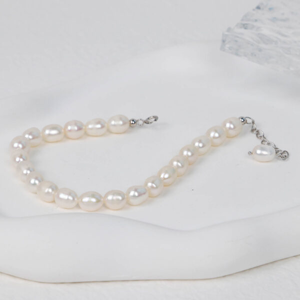 Chris April In stock fine jewelry 925 sterling silver gold plated cultivated freshwater pearl bracelet - Image 3