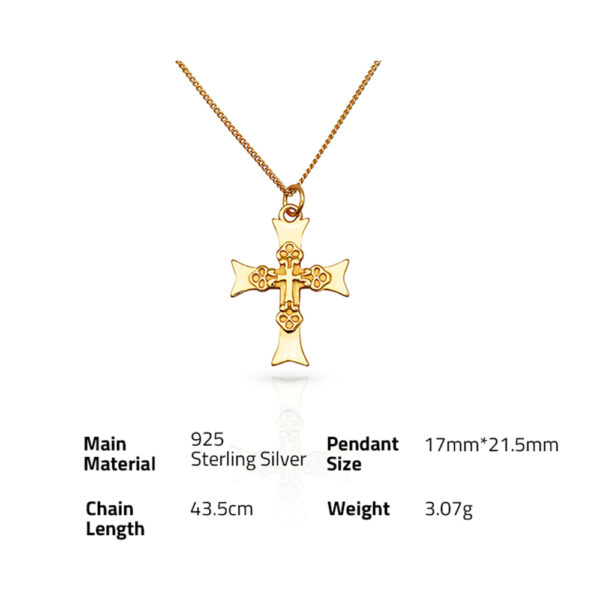 Chris April minimalistic 925 sterling silver gold plated cross pendant necklaces for women - Image 6