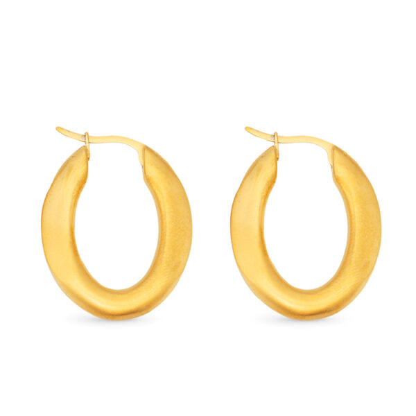 Chris April 316L stainless steel thick PVD gold plated trend statement hoop earrings for women - Image 5