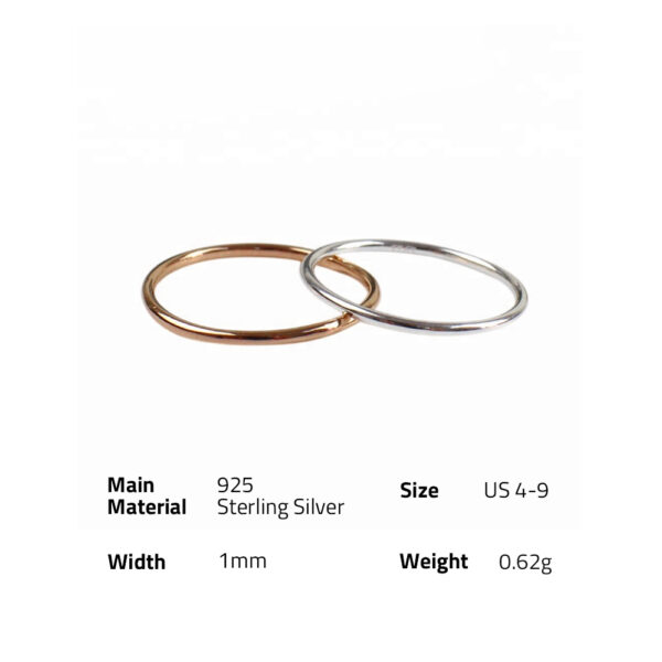 High quality pure silver round rings for women - Image 6